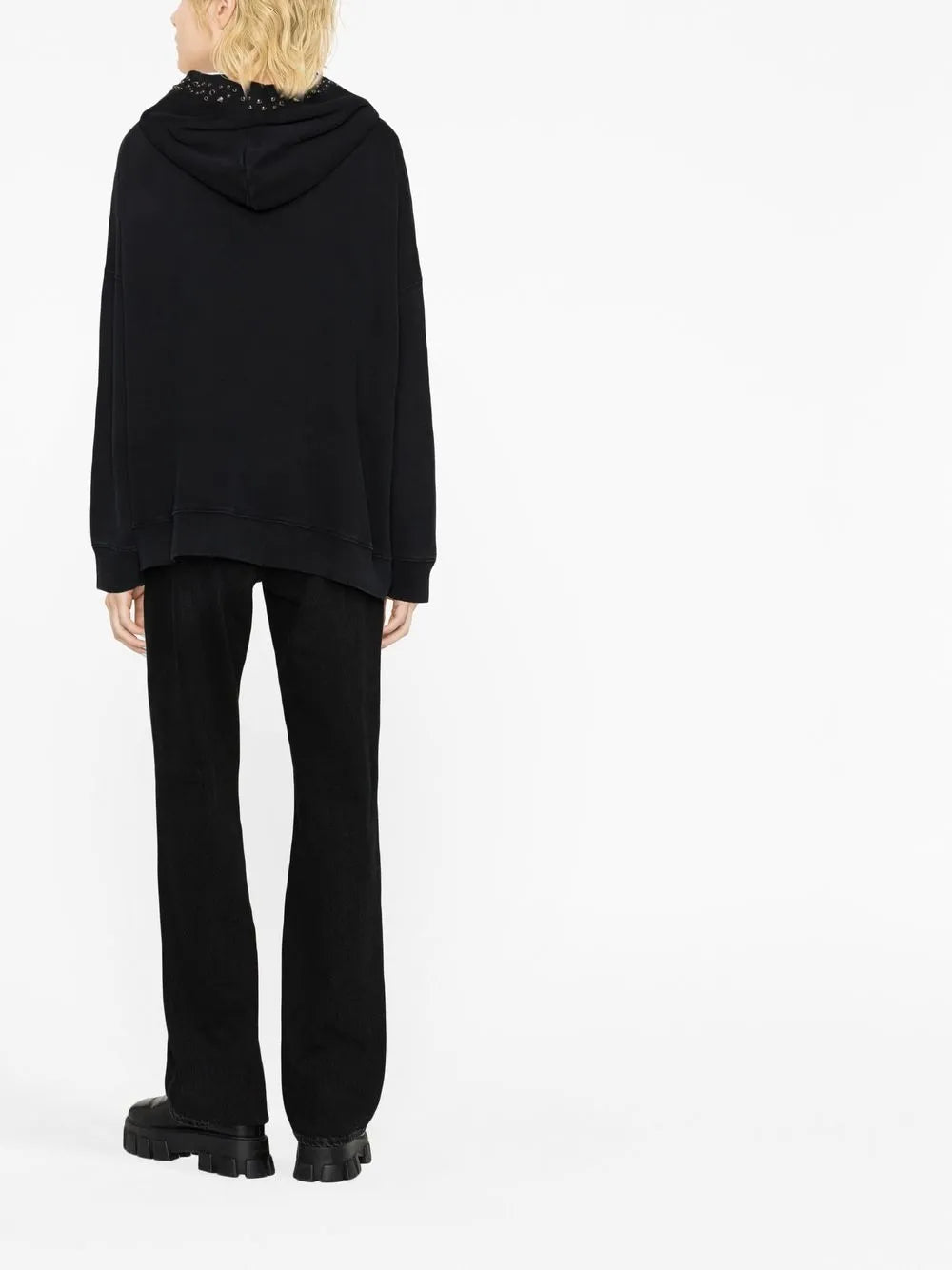 Sweatshirts Worn Logo Sweatshirt Versace Black Women