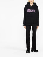 Sweatshirts Worn Logo Sweatshirt Versace Black Women