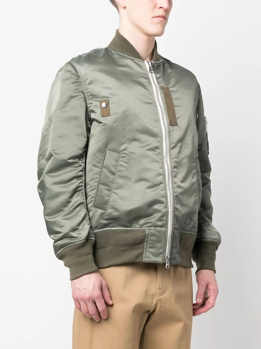 Jackets Nylon Twill Bomber Sacai Khaki Homme