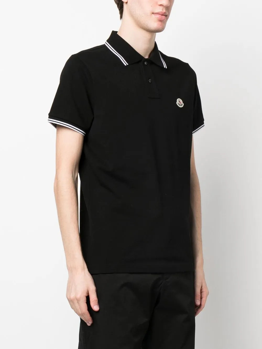 Polos Polo con Piping Moncler Negro Homme