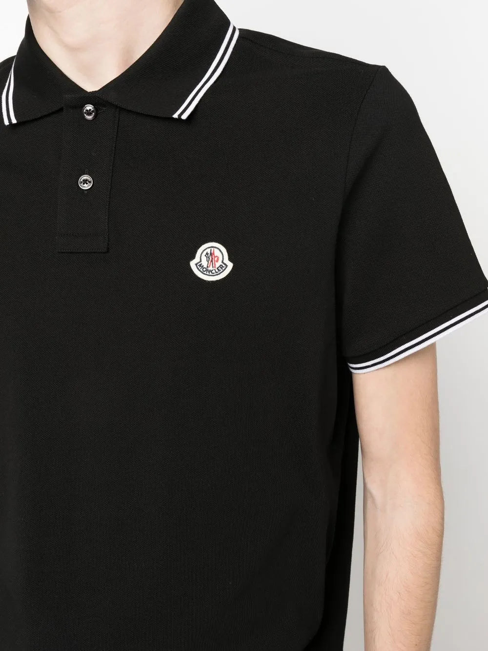 Polos Polo con Piping Moncler Negro Homme