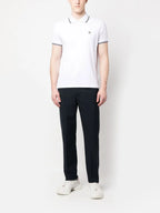 Polos Polo com Piping Moncler Branco Homme