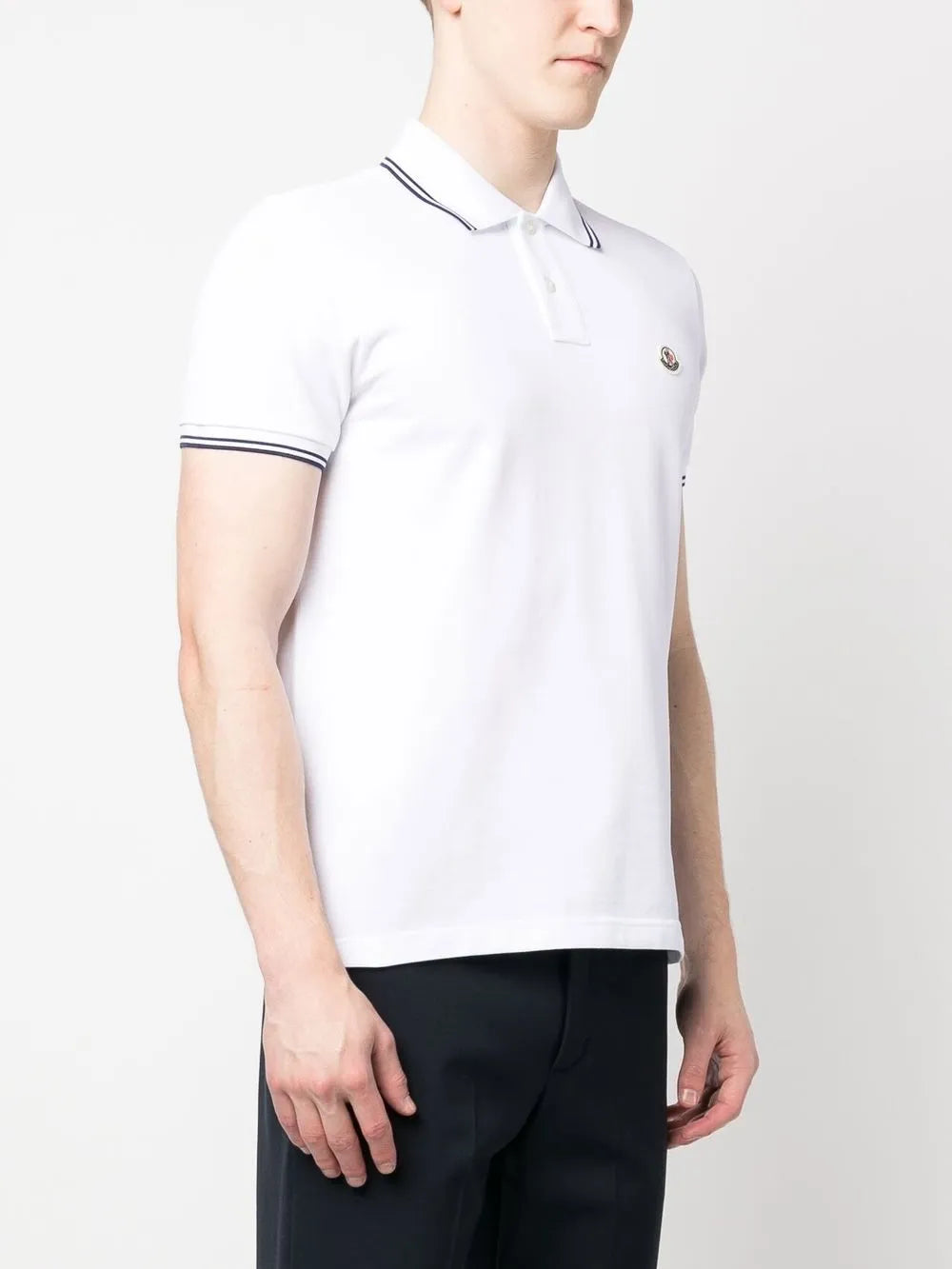Polos Polo con Ribete Moncler Blanco Homme