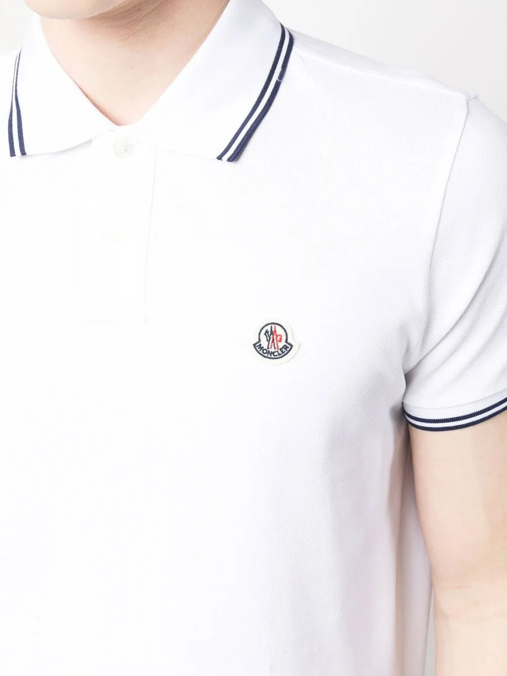 Polos Polo con Ribete Moncler Blanco Homme