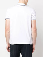 Polos Polo com Piping Moncler Branco Homme