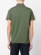 Polos Polo con Logo y Ribete Moncler Caqui Homme