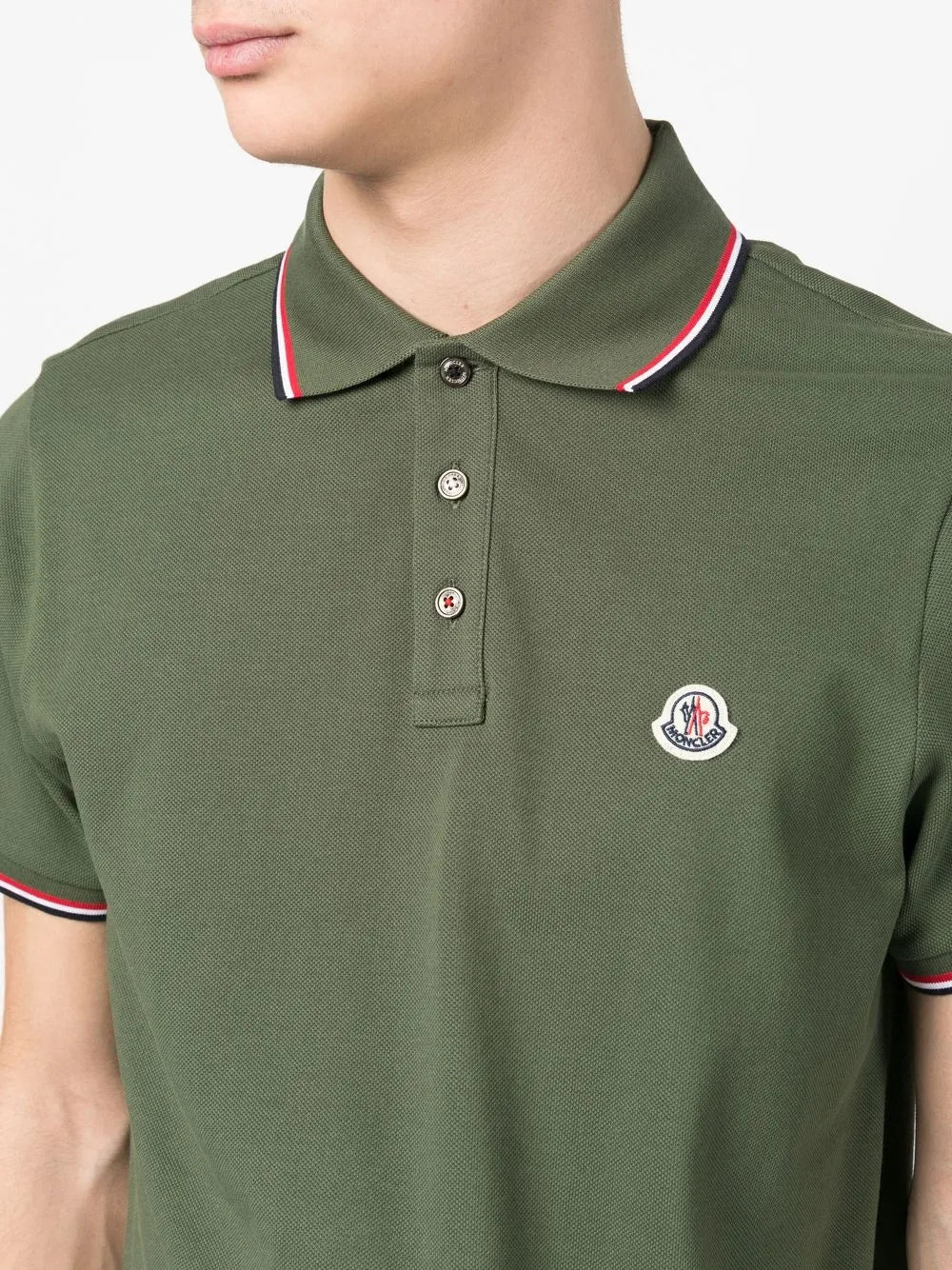Polos Polo con Logo Moncler Caqui Homme