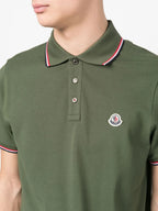 Polos Polo con Logo y Ribete Moncler Caqui Homme