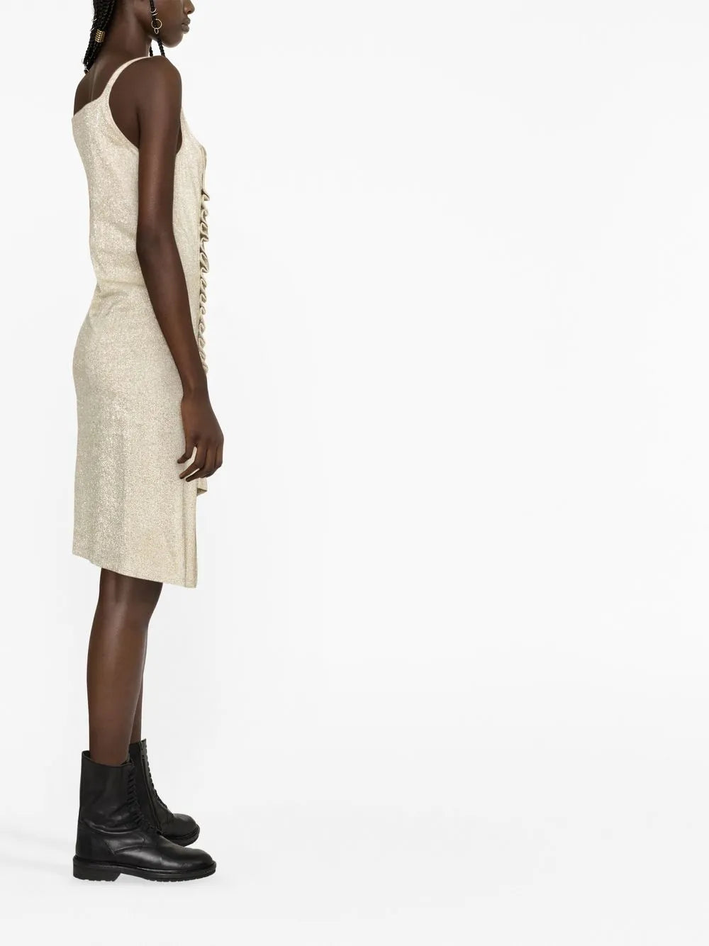 Robes Robe drapée en lurex Rabanne Doré Femme