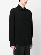 Camisas Camisa de Piqué de Algodão Saint Laurent Preto Homme