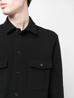 Camisas Camisa de Piqué de Algodão Saint Laurent Preto Homme