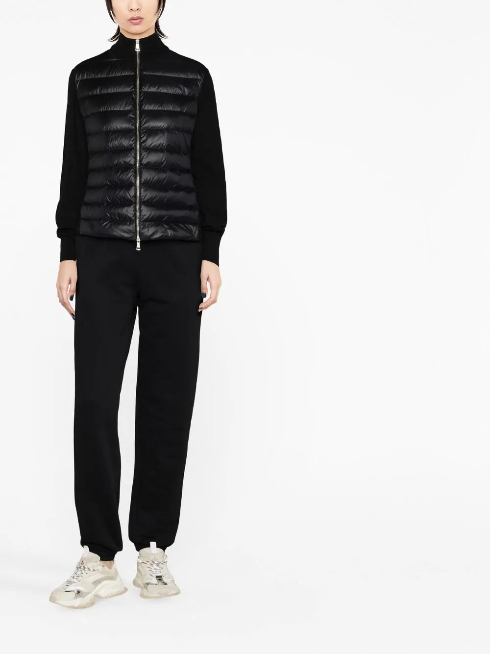 Vestes Veste bi-matière matelassée Moncler Noir Femme