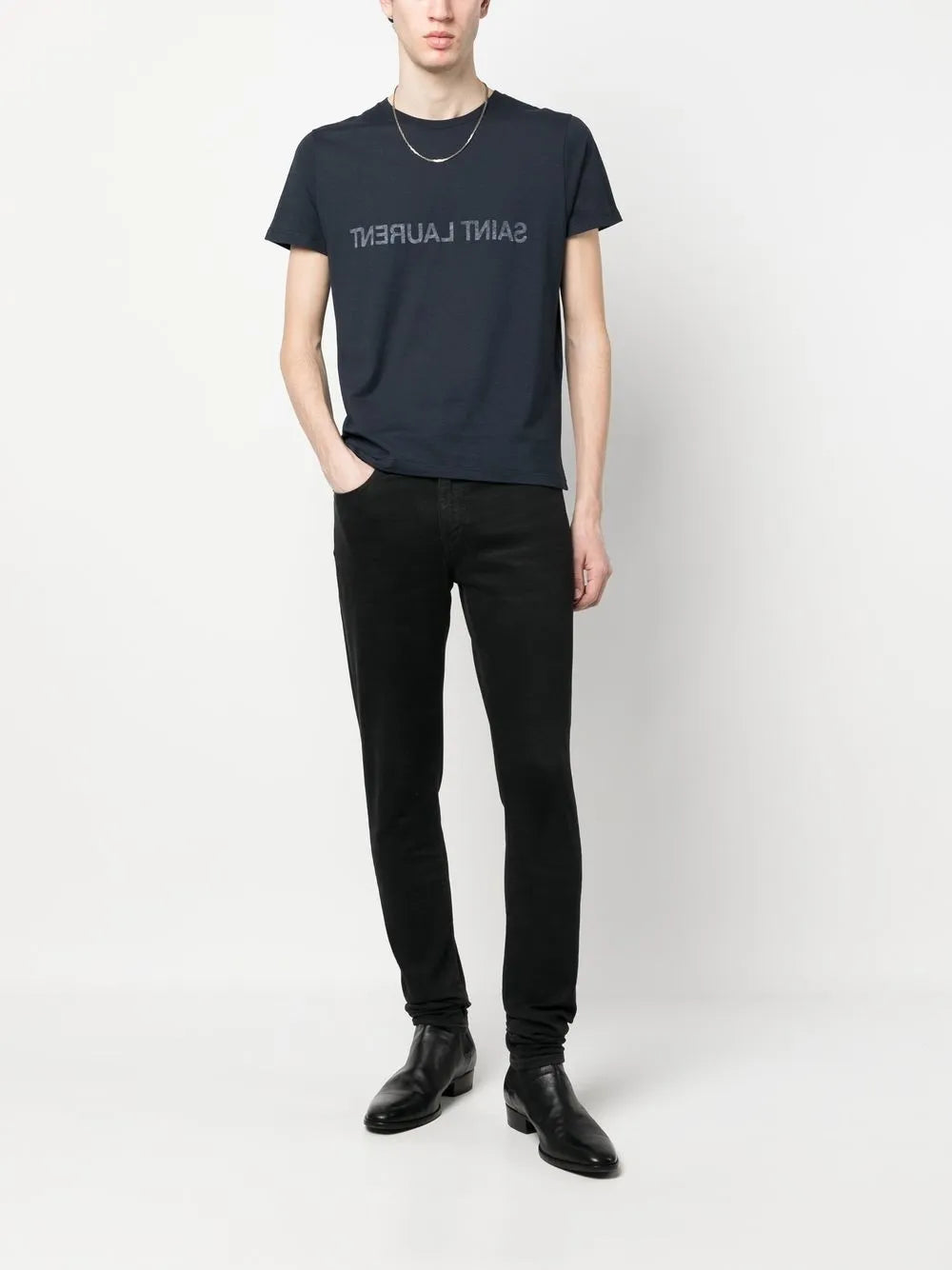 Tシャツ リバースドロゴTシャツ Saint Laurent ダークブルー Homme