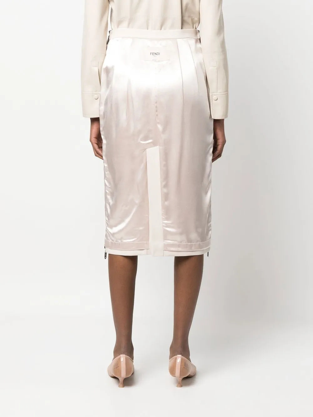 Jupes Jupe en satin Fendi Beige Femme