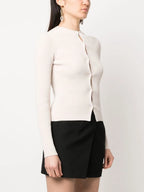 Knitwear Ribbed Cardigan Fendi Beige Women