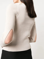 Knitwear Ribbed Cardigan Fendi Beige Women