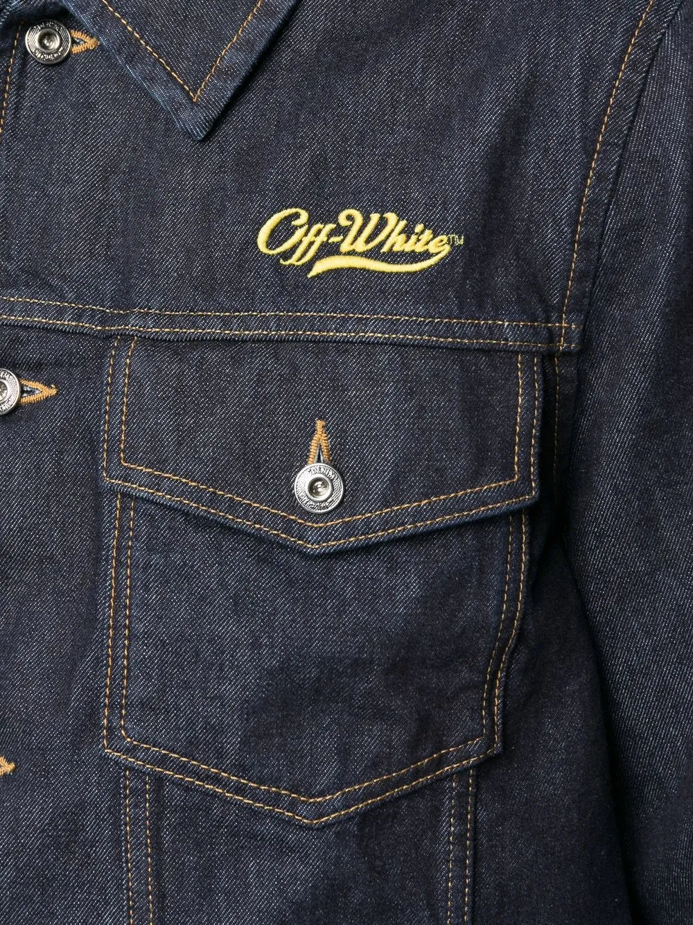 Chemises Veste en jean Wave Off Off-White Bleu foncé Homme
