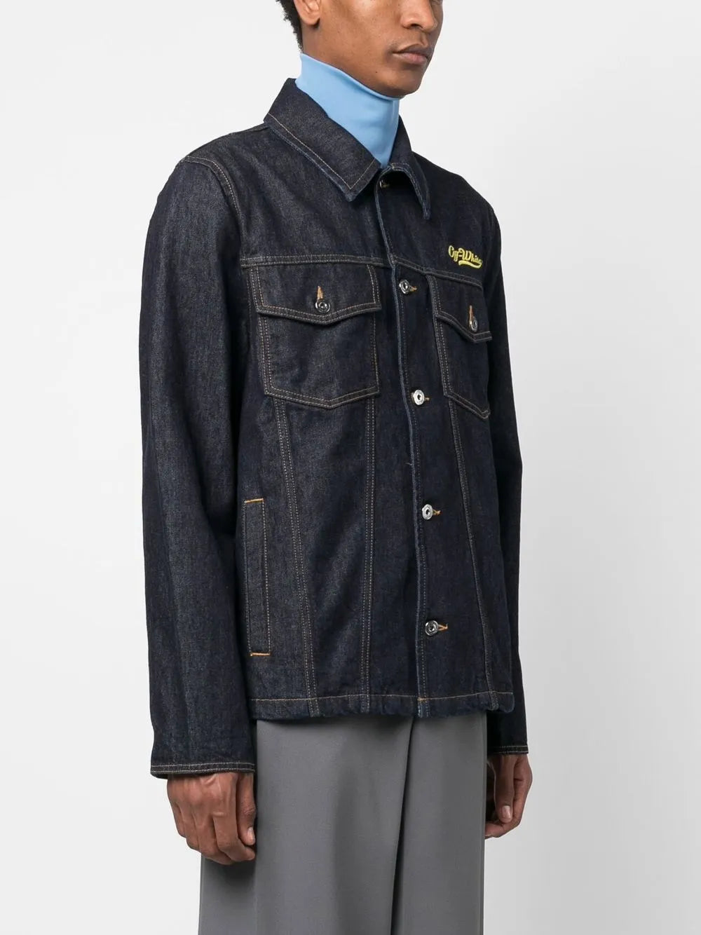 Chemises Veste en jean Wave Off Off-White Bleu foncé Homme