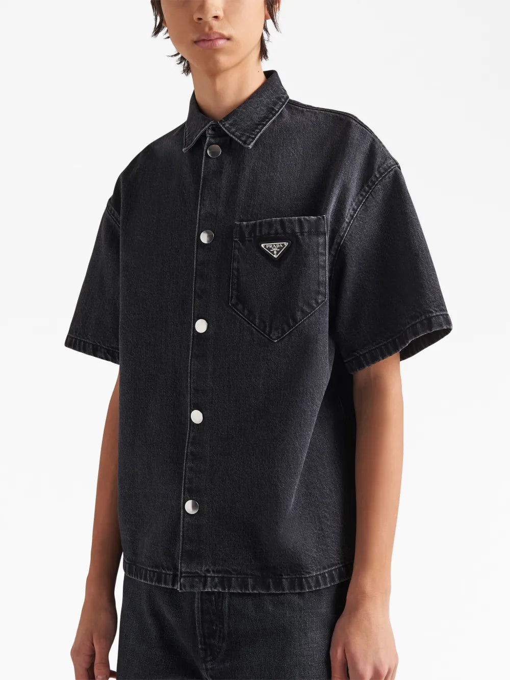 Camisas Camisa de Denim Prada Preto Homme