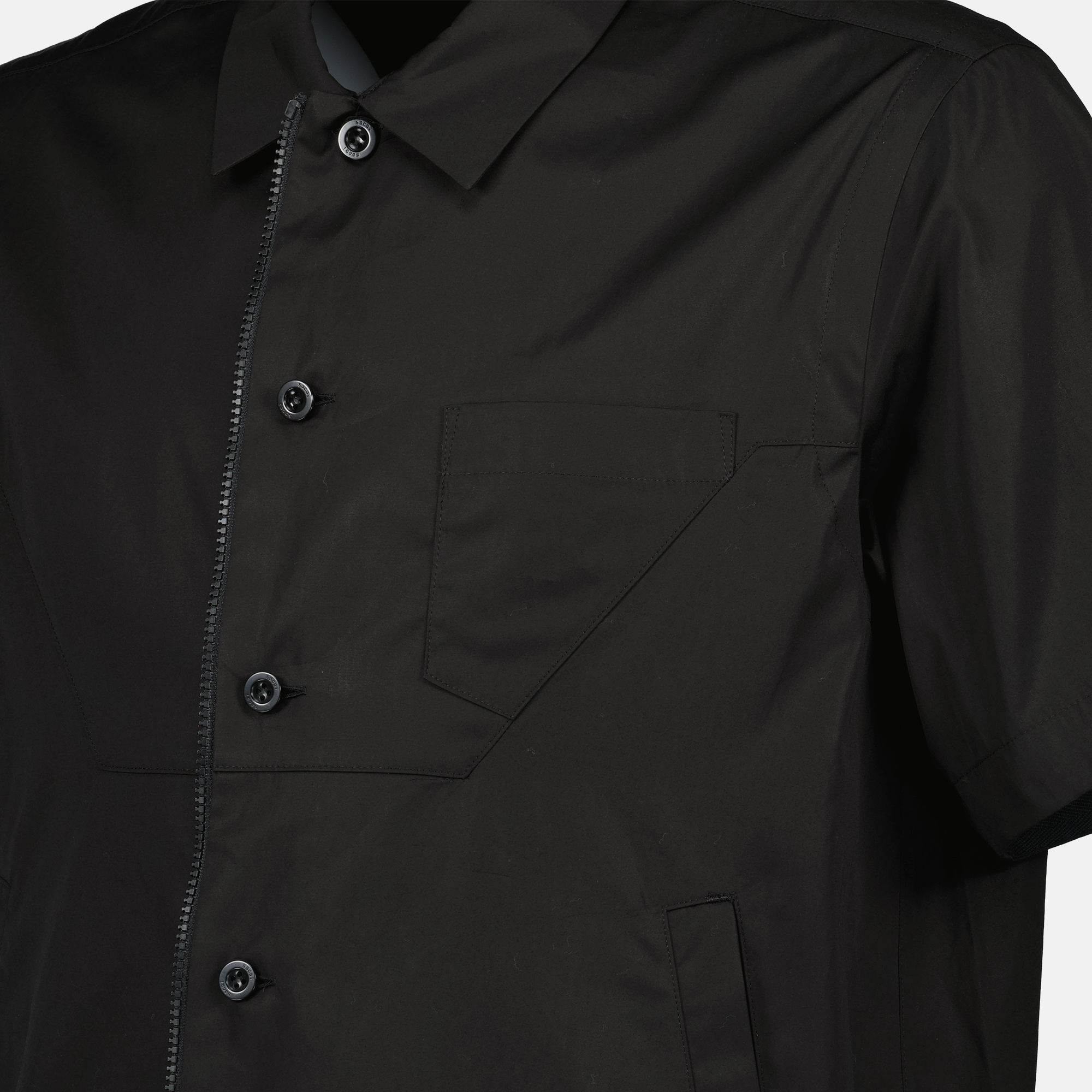 Camisas Camisa de Algodão Sacai Preto Homme