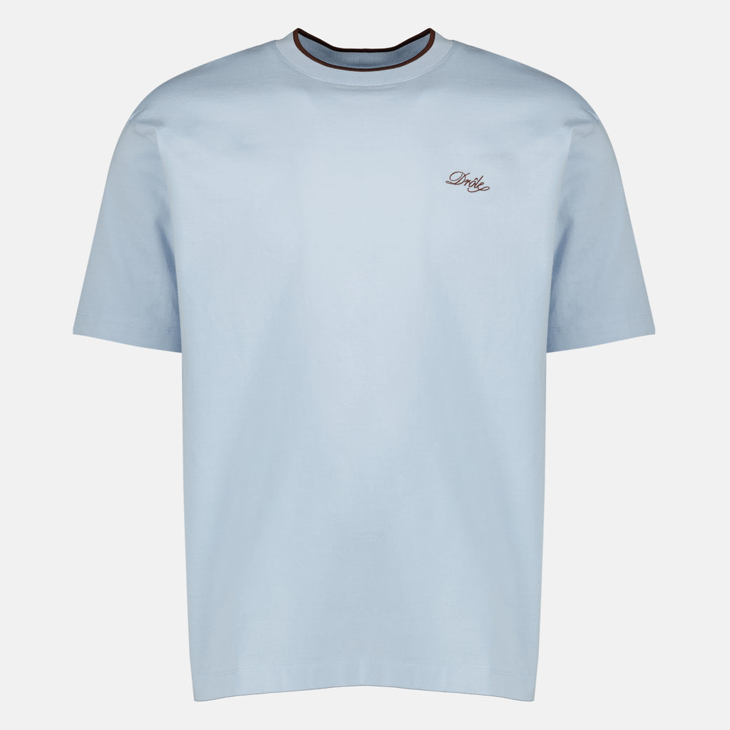 Immagine della T-shirt blu Drôle Belissima del marchio Drôle De Monsieur per uomo - Stagione Primavera-Estate 2026 - Vista frontale