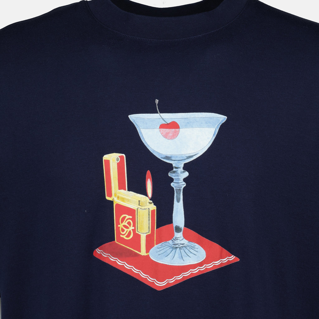 Image de l'article T-shirt Cocktail bleu marine de la marque Drole De Monsieur pour Homme - Saison Printemps-Été 2026 - Vue détaillée_1