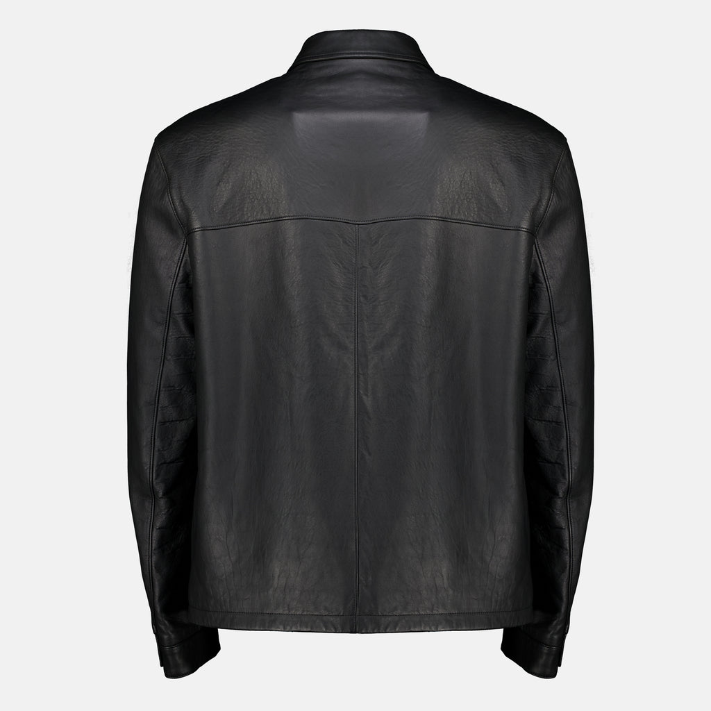 Manteaux 블랙 나파 가죽 자켓 Prada Noir Homme
