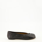 Chaussures plates 블랙 가죽 타비 플랫 Maison Margiela Noir Femme