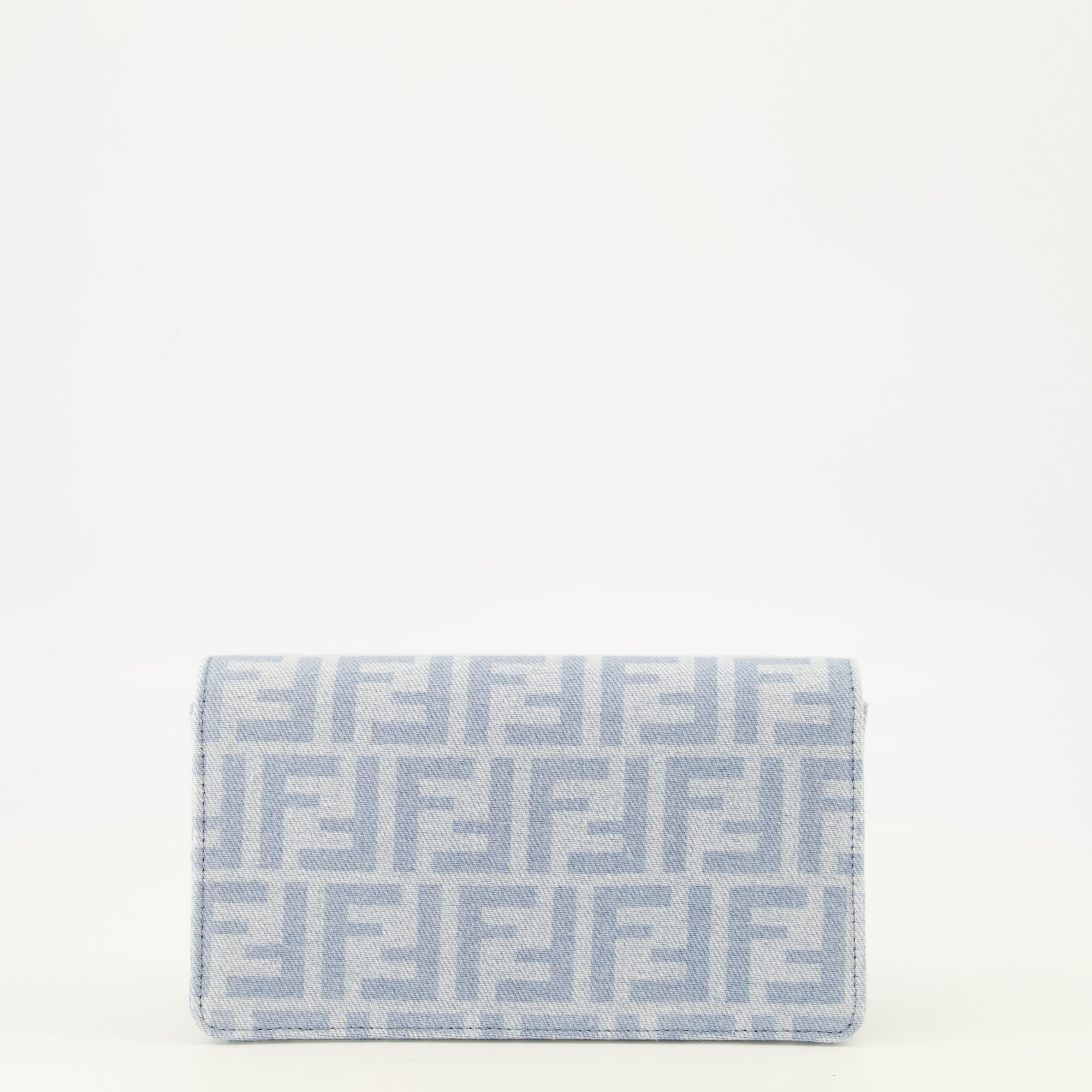Sacs à main et épaule Baguette Denim FF Blue Chain Wallet Fendi Bleu Femme