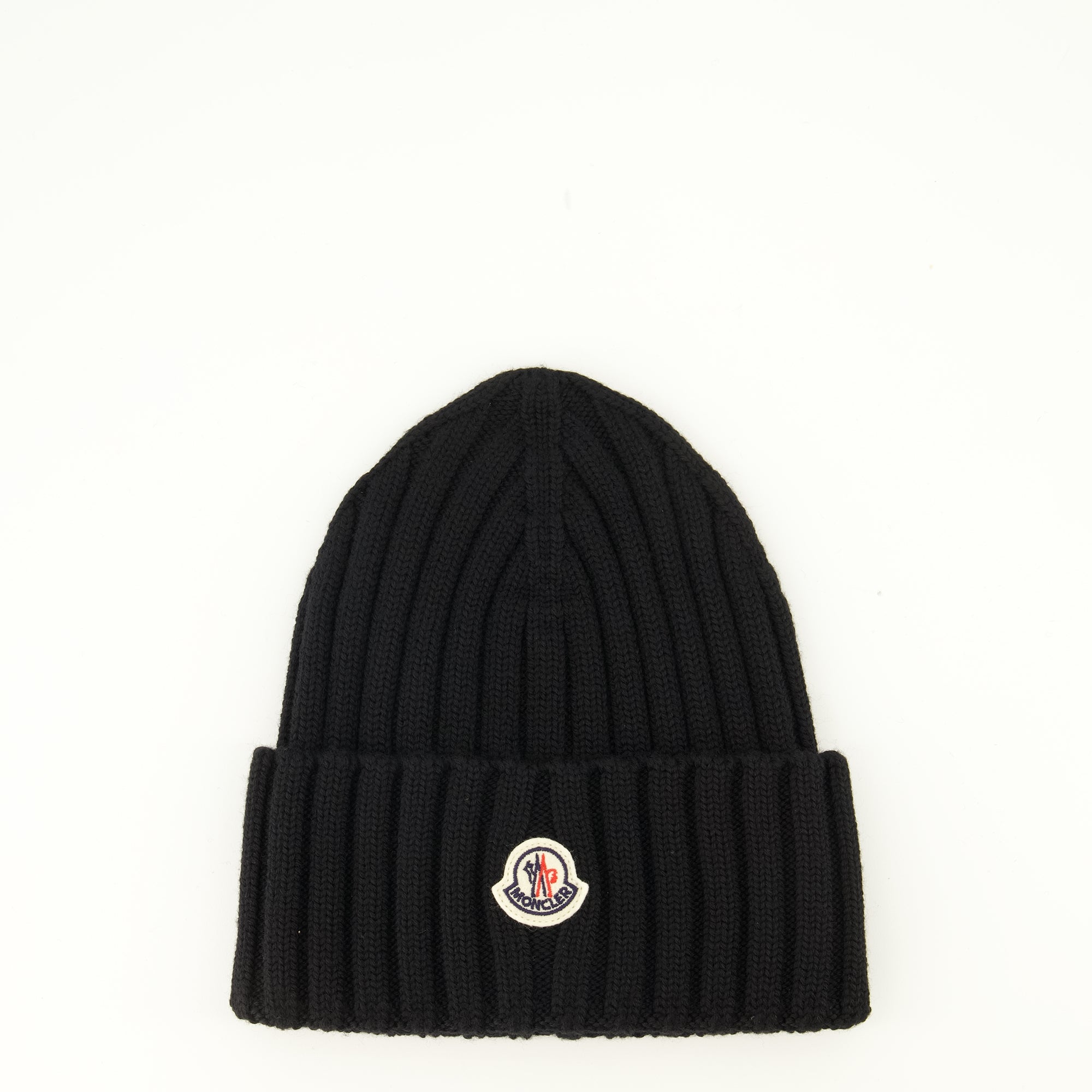 Chapeaux, casquettes et bonnets Bonnet à logo en laine noir Moncler Noir Femme