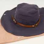 Chapeaux, casquettes et bonnets 네이비 블루 드릴 카우보이 모자 Miu Miu Bleu foncé Femme