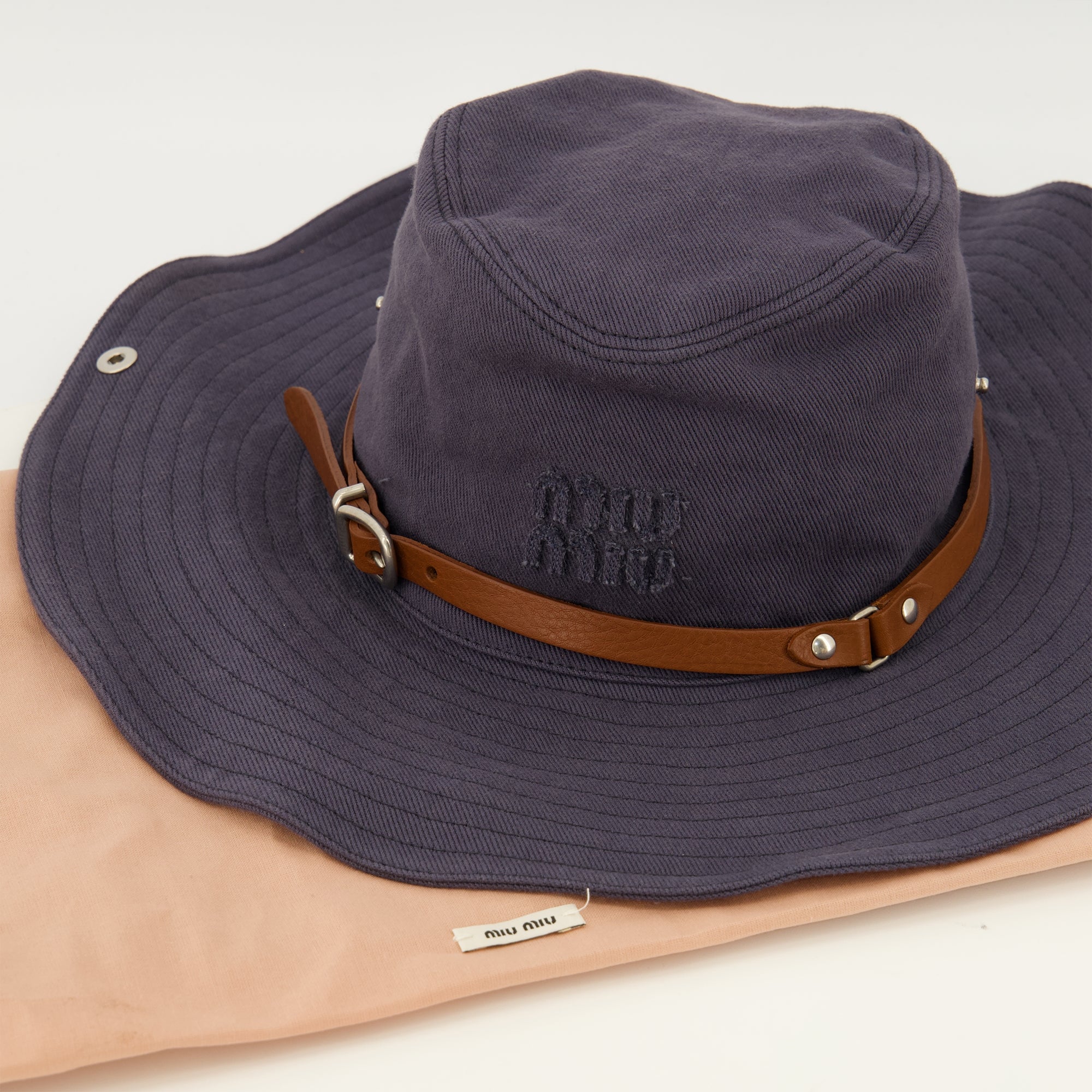 Chapeaux, casquettes et bonnets 네이비 블루 드릴 카우보이 모자 Miu Miu Bleu foncé Femme