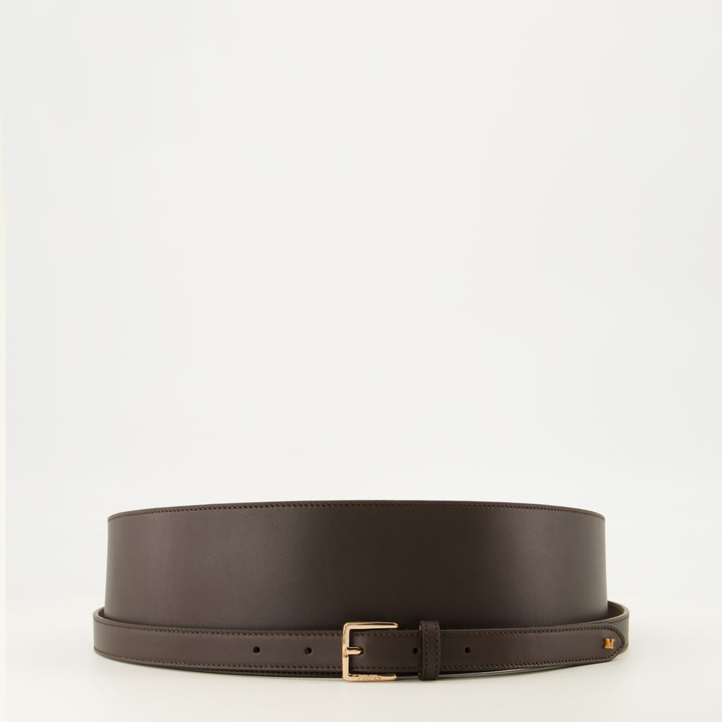 Ceintures ブラウンレザー ベルト Max Mara Marron Femme