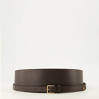 Ceintures Cinturón de Cuero Marrón Max Mara Marron Femme
