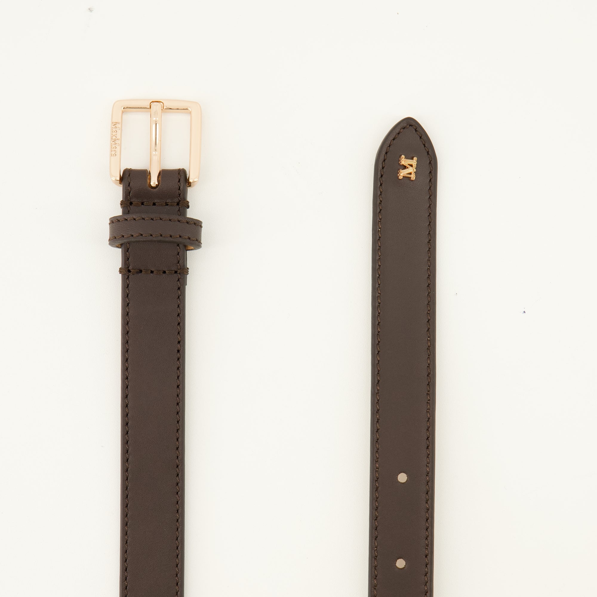 Ceintures ブラウンレザー ベルト Max Mara Marron Femme