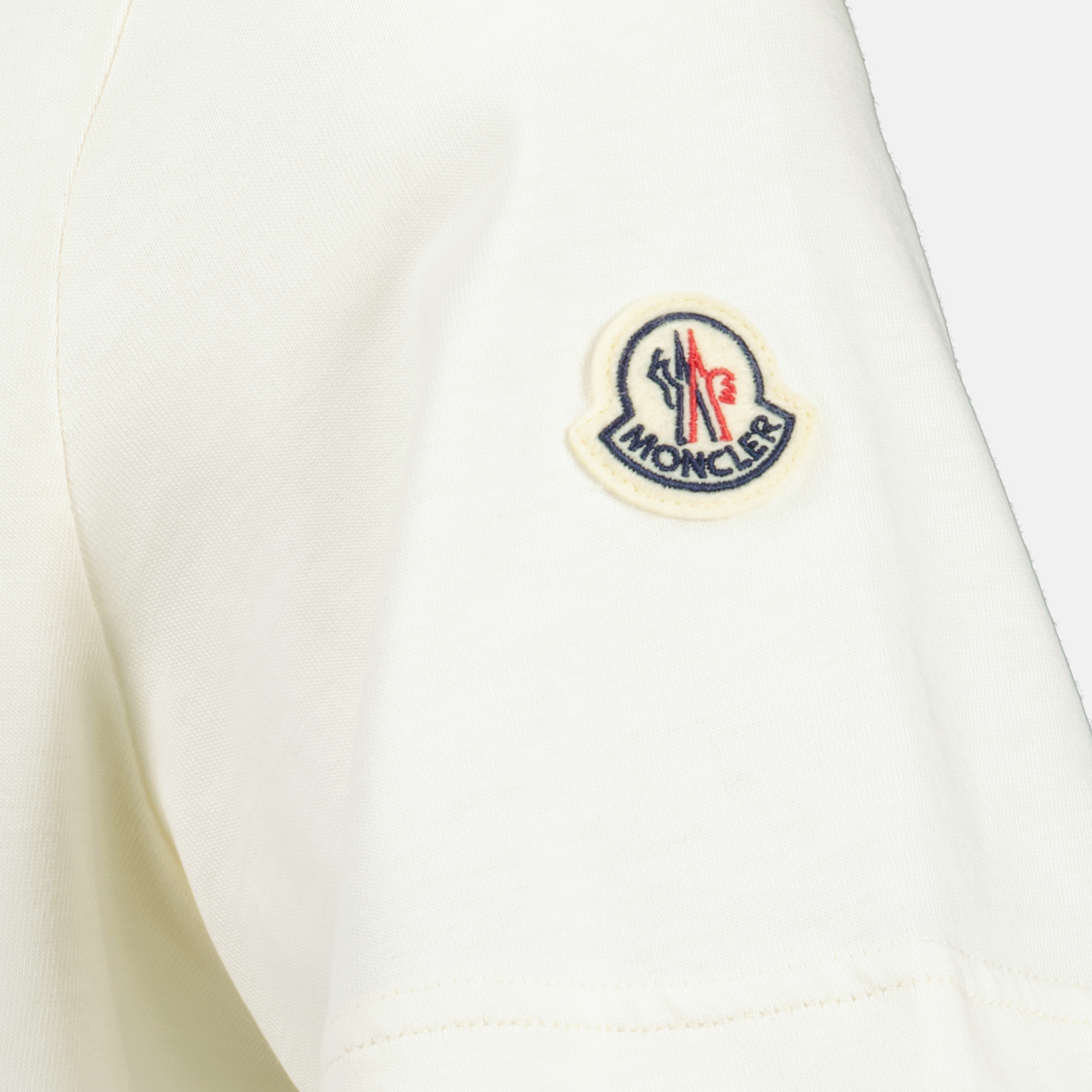 T-shirts T-shirt à logo brodé Moncler Blanc Homme