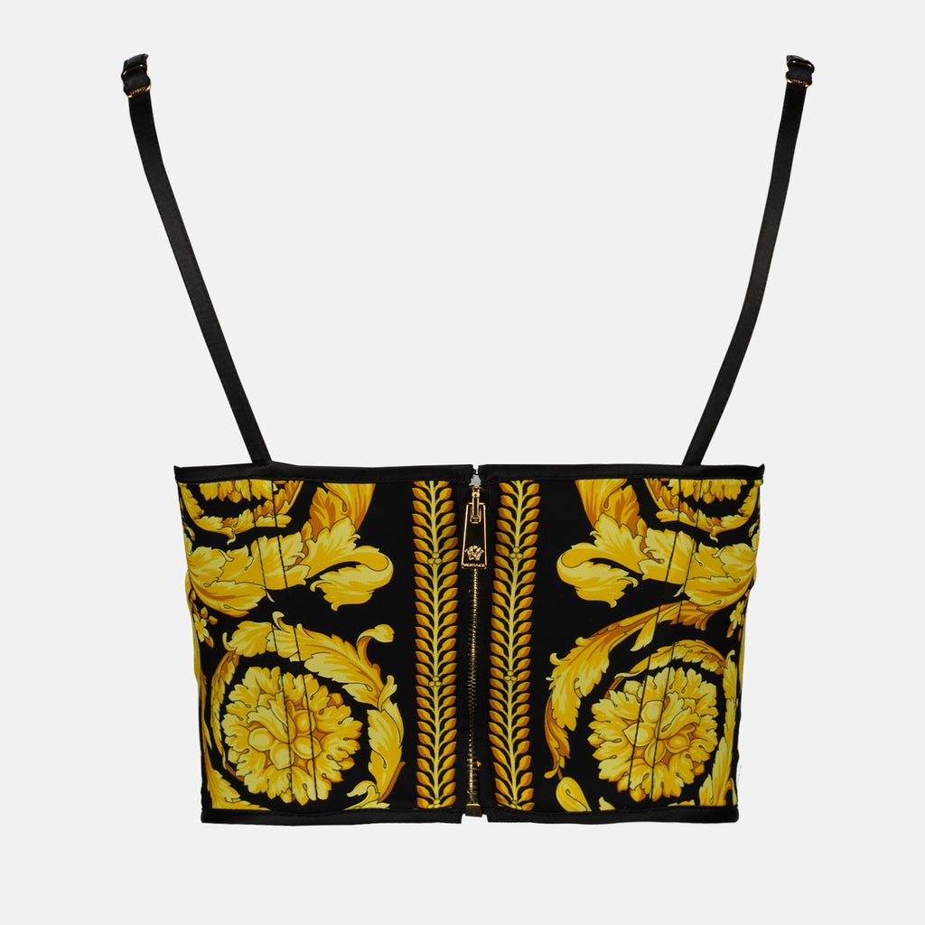 Top Top corset Barocco Versace Giallo Femme