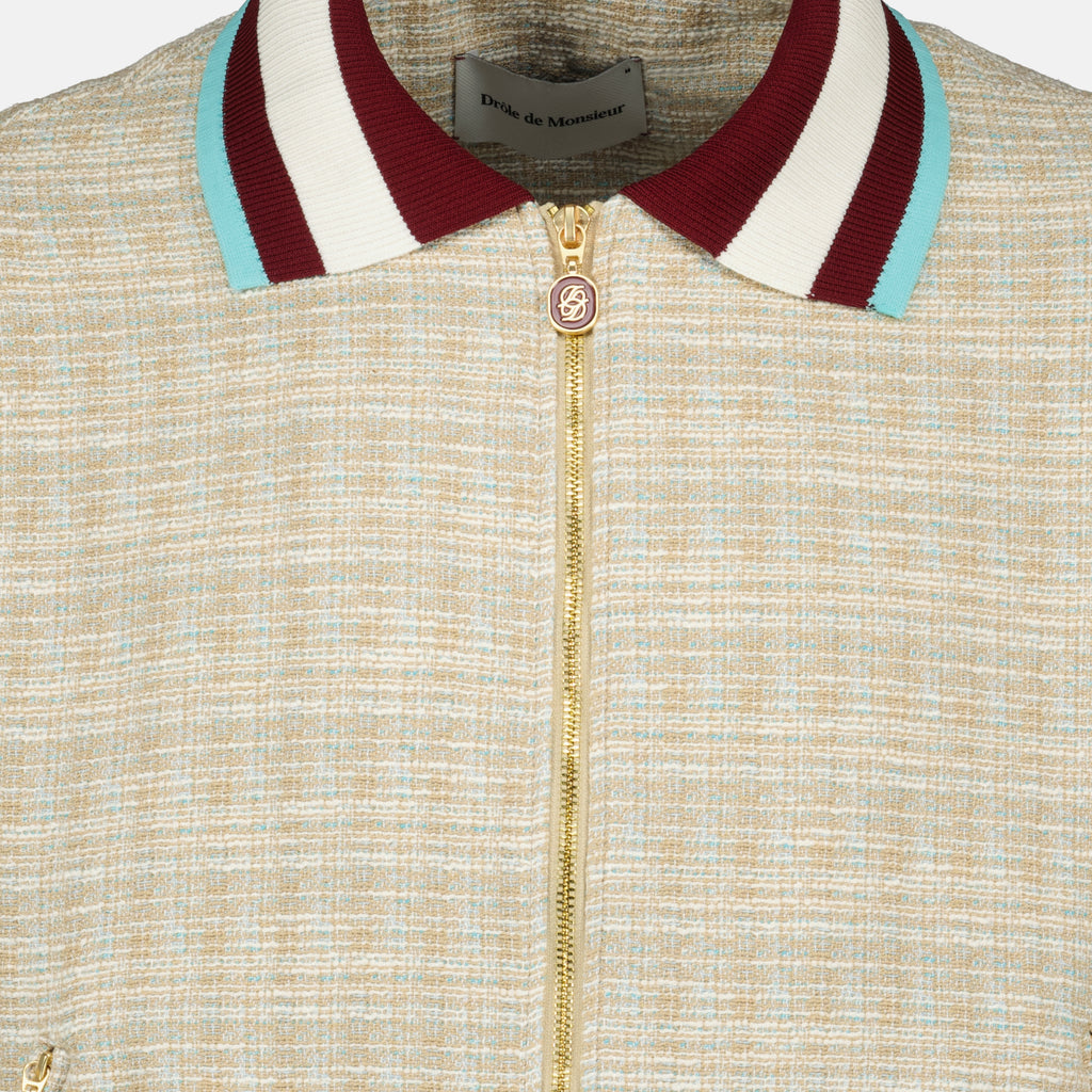 Image of the article Beige tweed jacket by Drole De Monsieur for Men - Spring-Summer 2026 - Detailed View_1