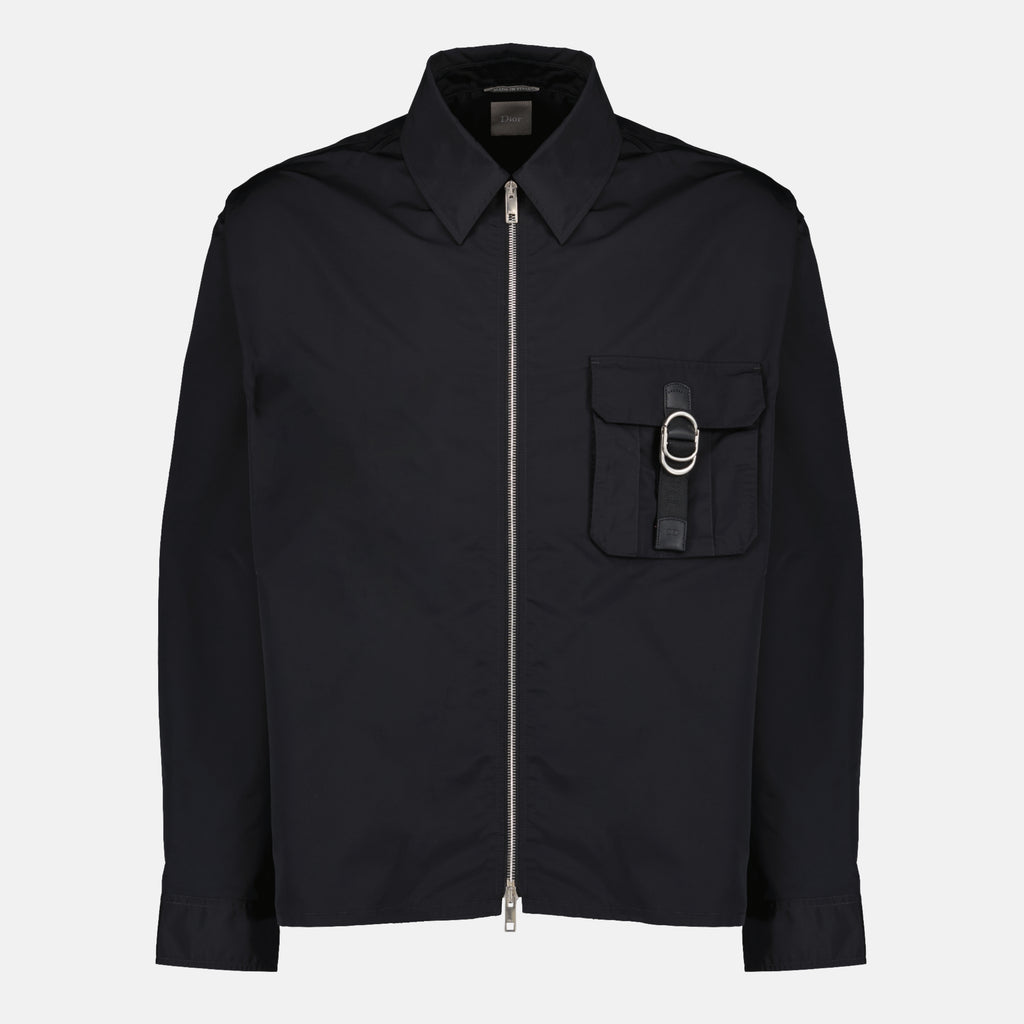 Vestes Camicione Nero con Zip e Fibbia Dior Noir Homme