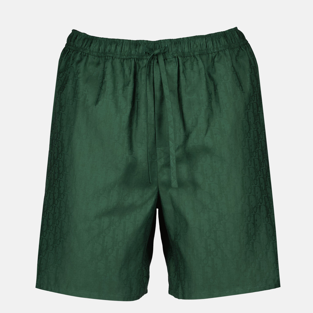 Image de l'article Short Dior Oblique vert en soie de la marque Dior pour Homme - Saison Printemps-Été 2026 - Vue de Face