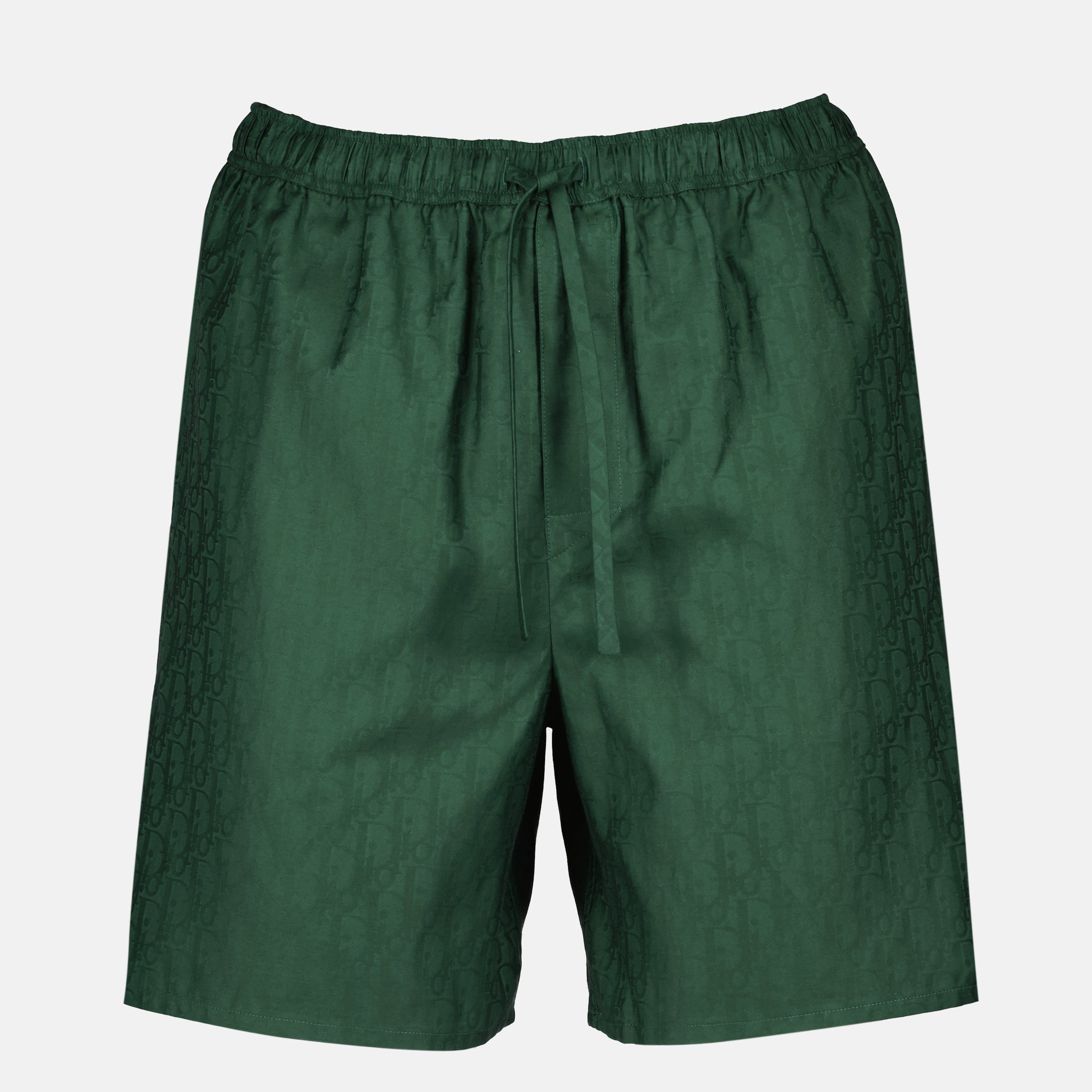 Image de l'article Short Dior Oblique vert en soie de la marque Dior pour Homme - Saison Printemps-Été 2026 - Vue de Face