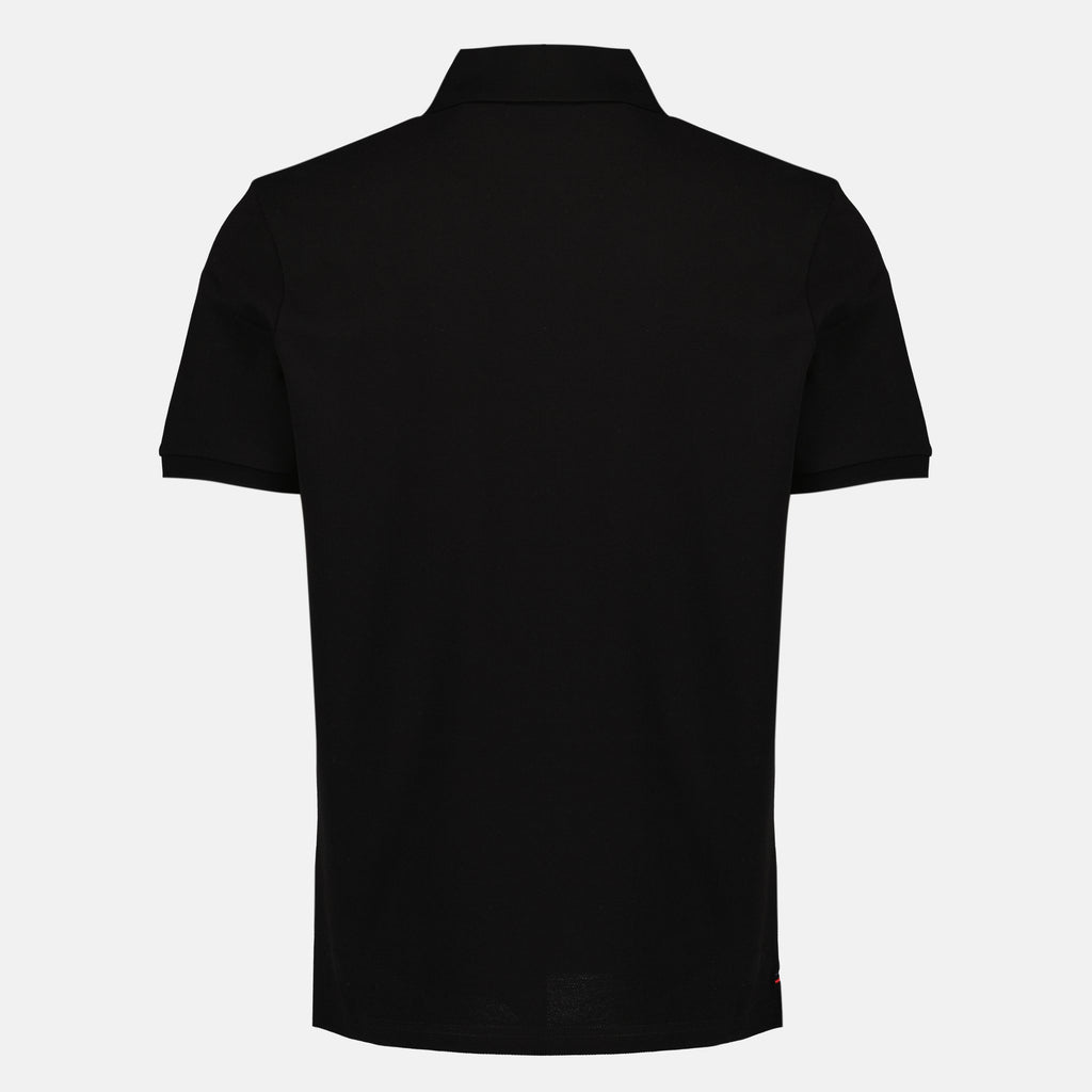 Polos Polo em Piqué de Algodão Preto Moncler Noir Homme