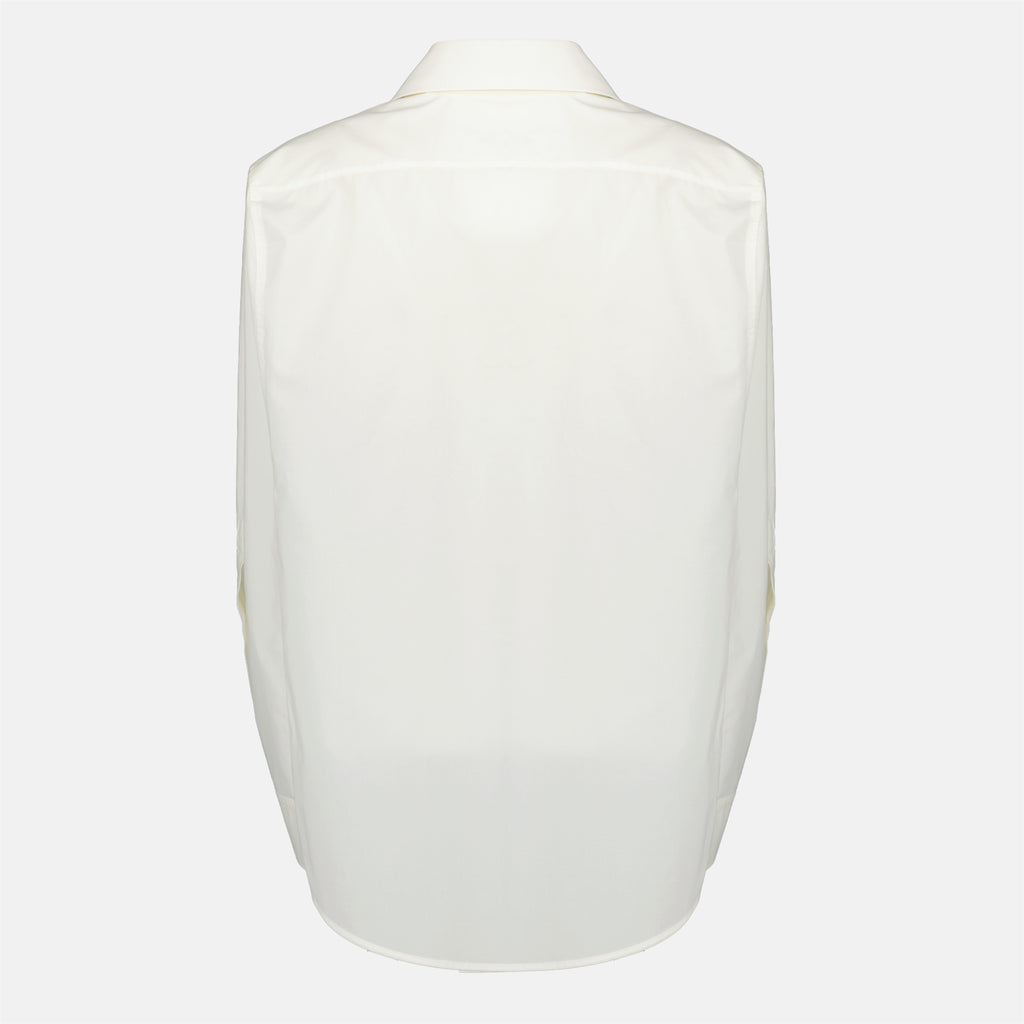 Chemises Camicia Bianca in Popeline Senza Maniche Mm6 Blanc Femme