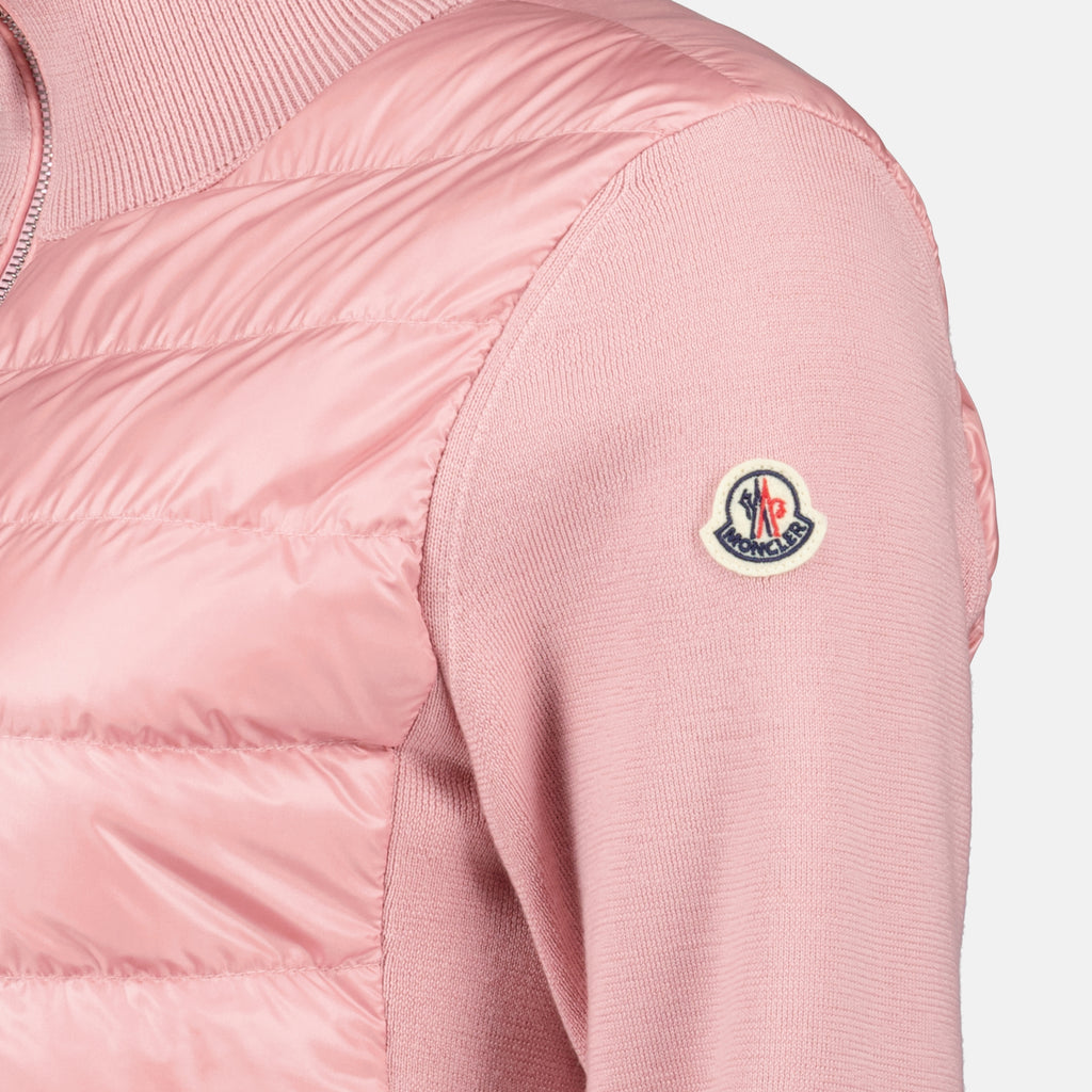 Vestes Veste bi-matière matelassé Moncler Rose Femme