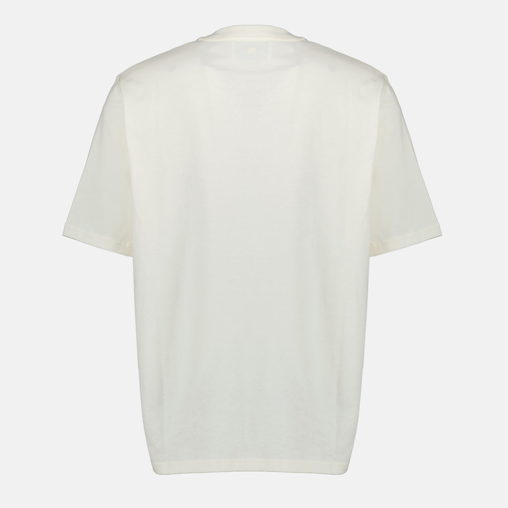 Imagen de la camiseta de algodón blanco de la marca Ami PARIS para Unisex - Temporada Primavera-Verano 2026 - Vista Posterior