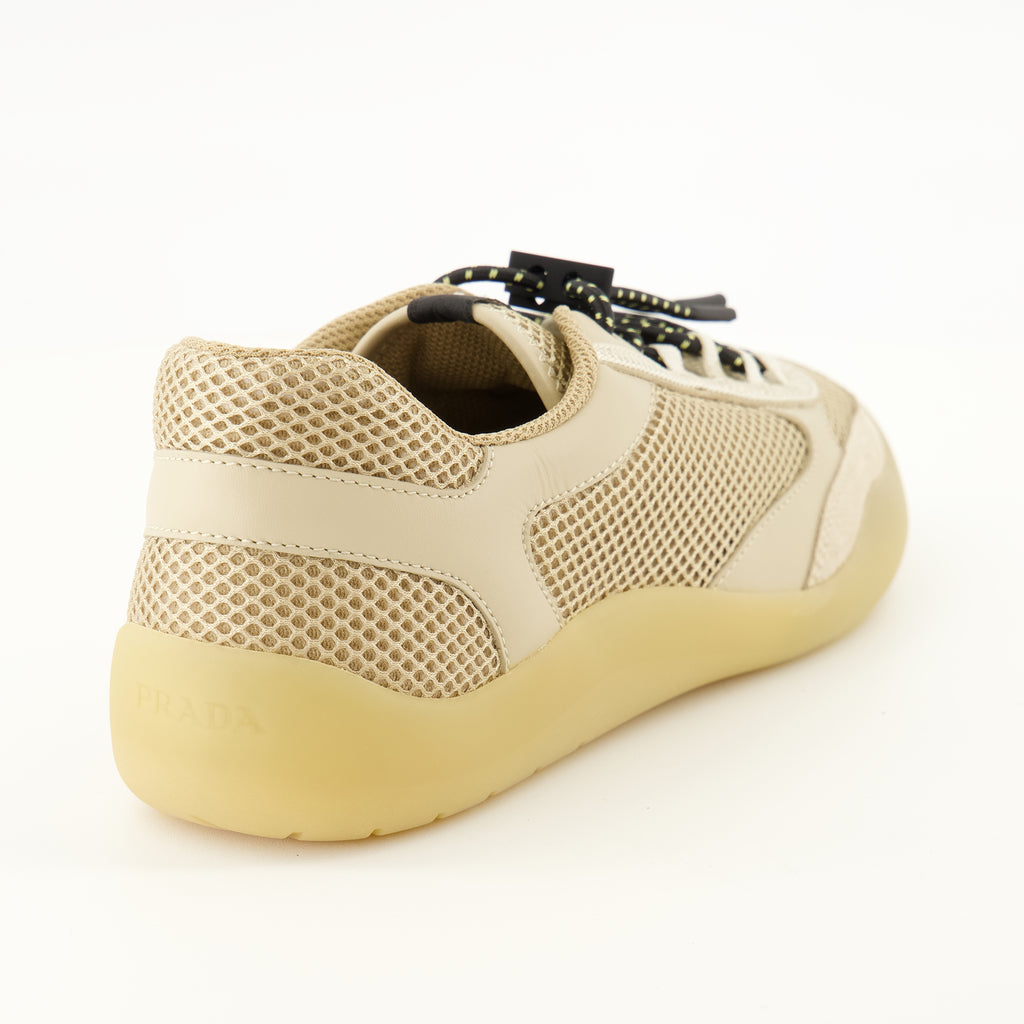 Baskets Beige Mesh Sneakers Prada Beige Femme