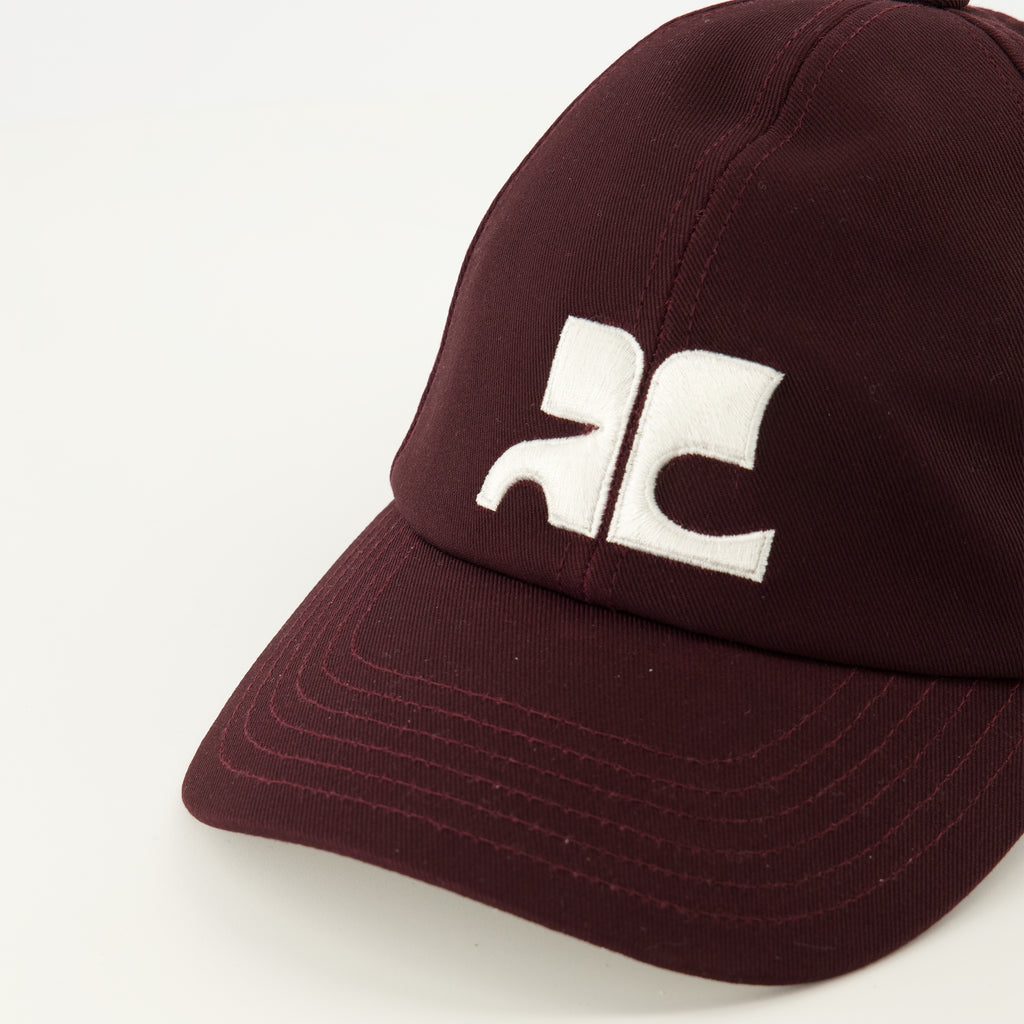 Chapeaux, casquettes et bonnets バーガンディ刺繍ACキャップ Courrèges Bordeaux Femme