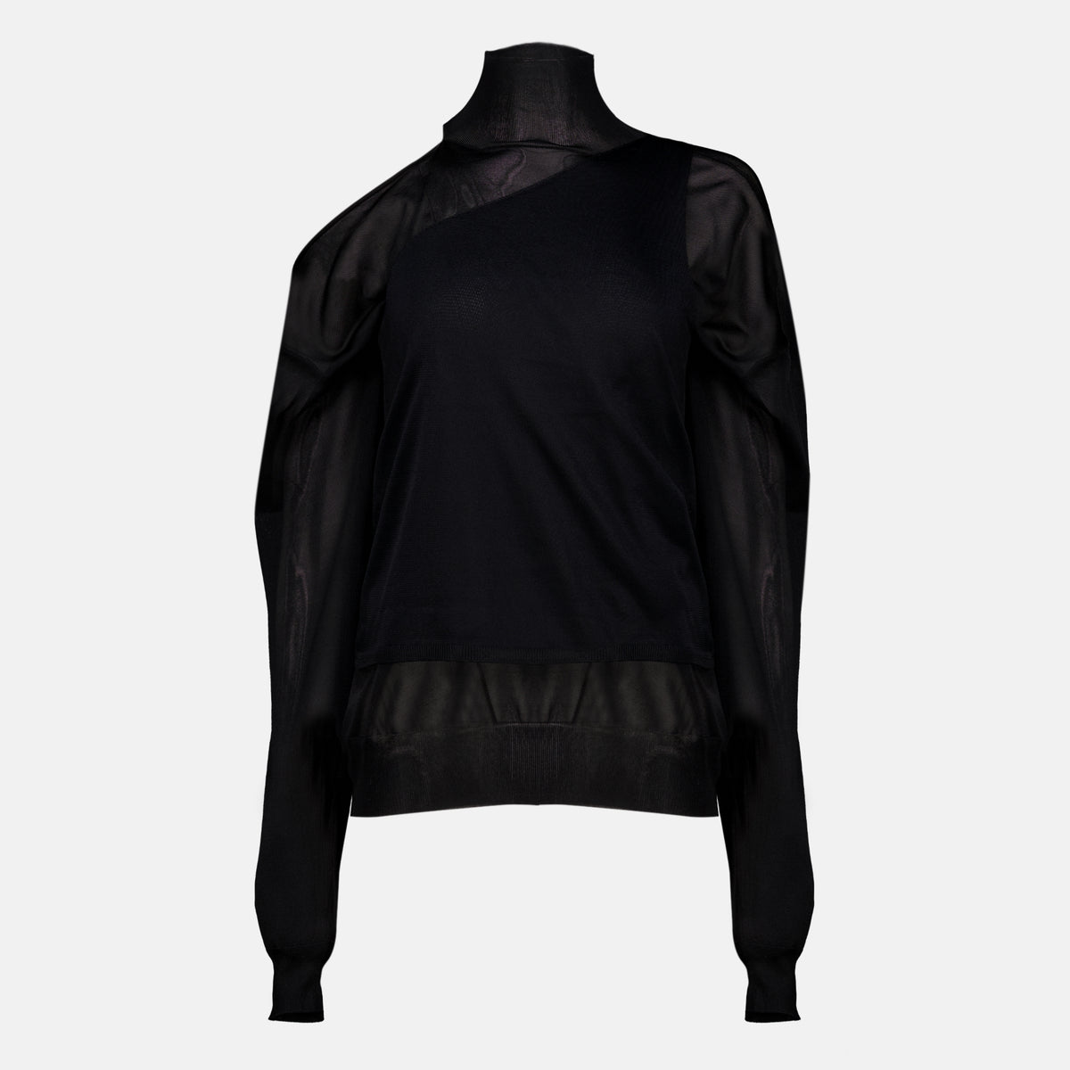 Maille Black Silk Organza Top Fendi Noir Femme