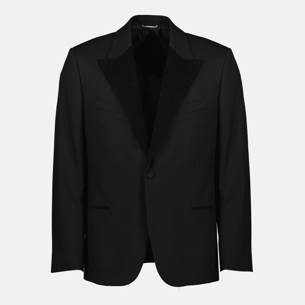 Bild des schwarzen Wollblazers von Dior für Herren - Herbst-Winter 2025 - Vorderansicht