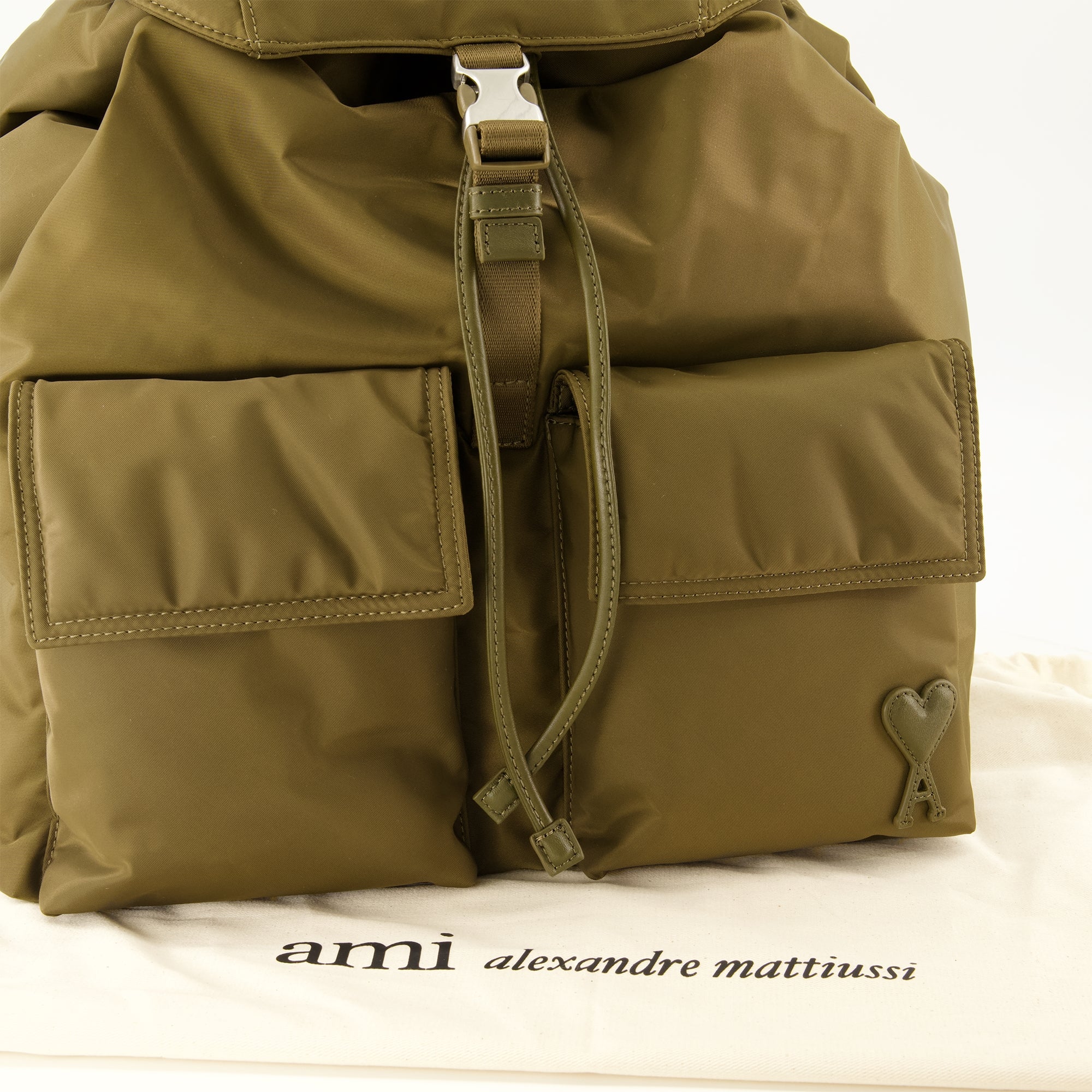Sacs à dos Zaino Khaki Marcel Ami PARIS Kaki Unisexe